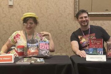 People at a convention table